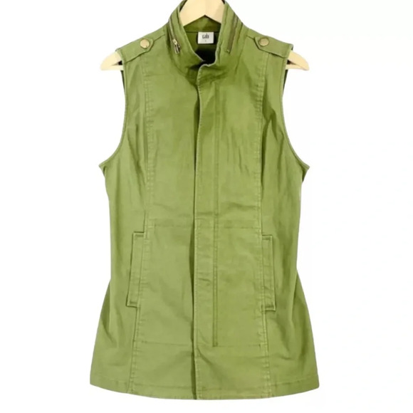 CAbi Jackets & Blazers - Cabi Olive Green Explorer Utility Vest